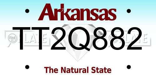TT2Q882 Arkansas License Plate