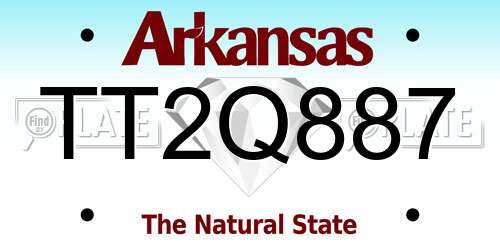 TT2Q887 Arkansas License Plate