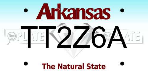 TT2Z6A Arkansas License Plate