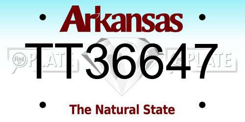 TT36647 Arkansas License Plate
