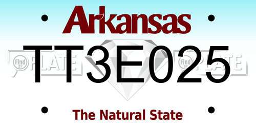 TT3E025 Arkansas License Plate