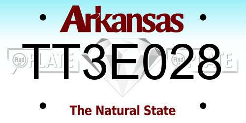 TT3E028 Arkansas License Plate