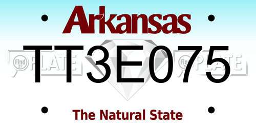 TT3E075 Arkansas License Plate
