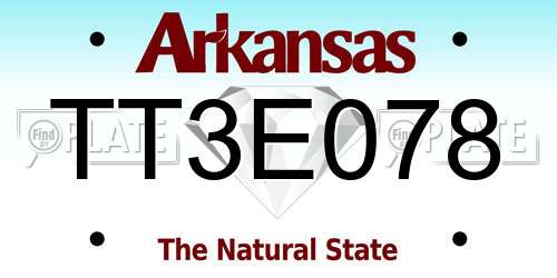 TT3E078 Arkansas License Plate