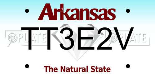TT3E2V Arkansas License Plate