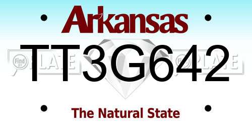 TT3G642 Arkansas License Plate
