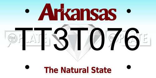 TT3T076 Arkansas License Plate