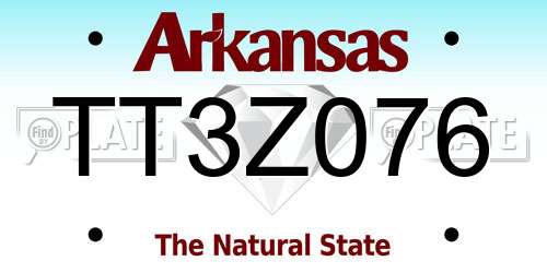 TT3Z076 Arkansas License Plate