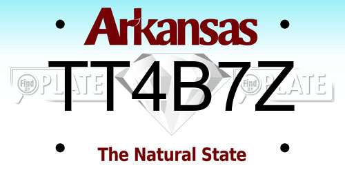 TT4B7Z Arkansas License Plate
