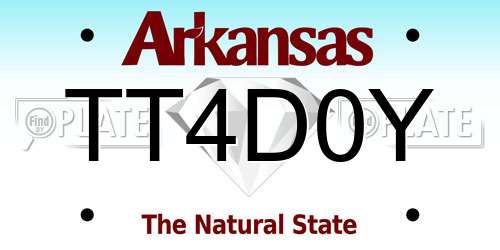 TT4D0Y Arkansas License Plate
