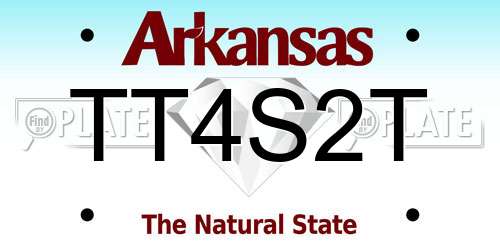 TT4S2T Arkansas License Plate