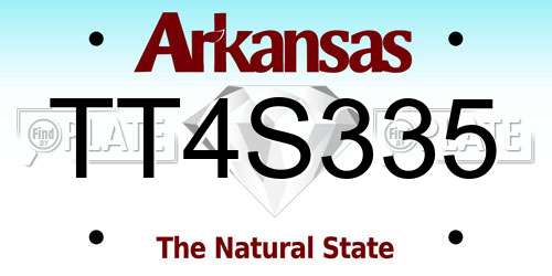 TT4S335 Arkansas License Plate