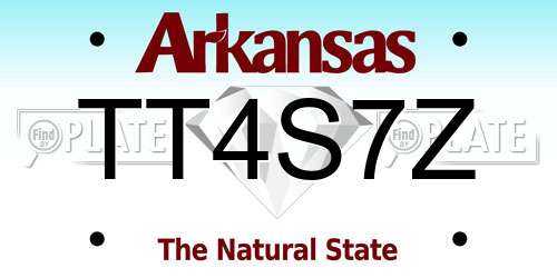 TT4S7Z Arkansas License Plate