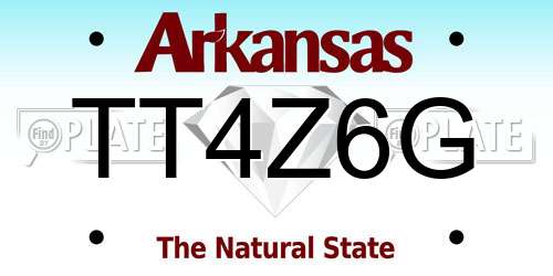 TT4Z6G Arkansas License Plate