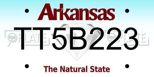 TT5B223 Arkansas License Plate
