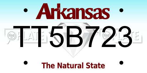 TT5B723 Arkansas License Plate