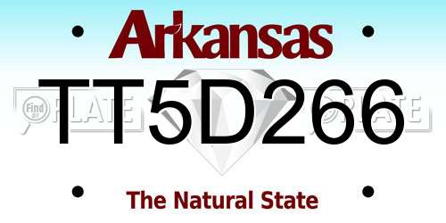 TT5D266 Arkansas License Plate