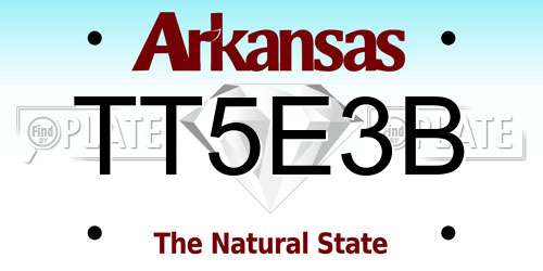 TT5E3B Arkansas License Plate