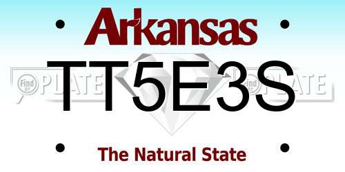TT5E3S Arkansas License Plate