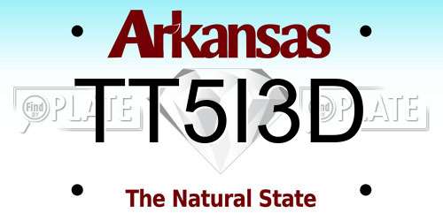 TT5I3D Arkansas License Plate