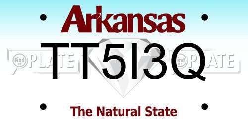 TT5I3Q Arkansas License Plate