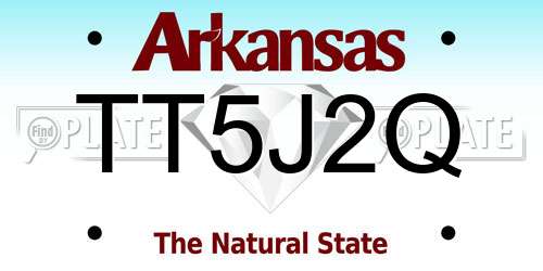 TT5J2Q Arkansas License Plate