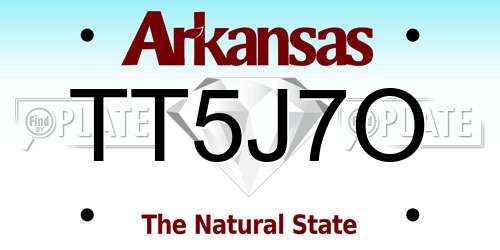 TT5J7O Arkansas License Plate