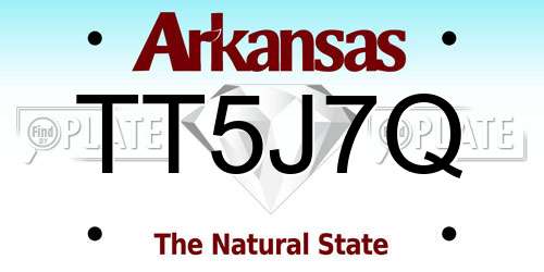 TT5J7Q Arkansas License Plate