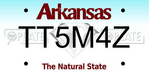 TT5M4Z Arkansas License Plate