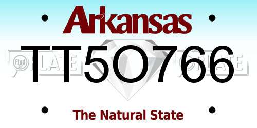 TT5O766 Arkansas License Plate