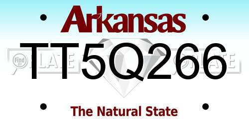 TT5Q266 Arkansas License Plate