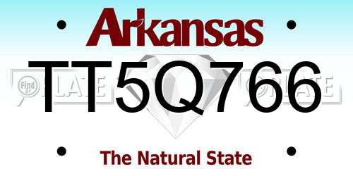TT5Q766 Arkansas License Plate