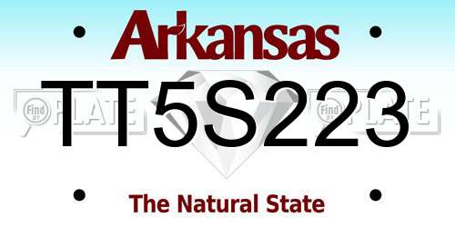 TT5S223 Arkansas License Plate