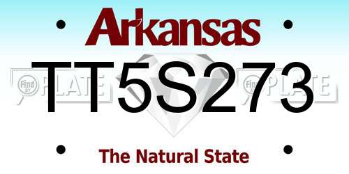 TT5S273 Arkansas License Plate