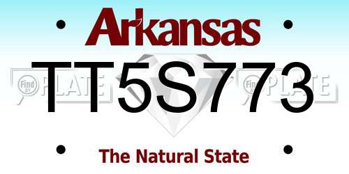 TT5S773 Arkansas License Plate