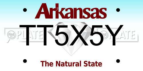 TT5X5Y Arkansas License Plate