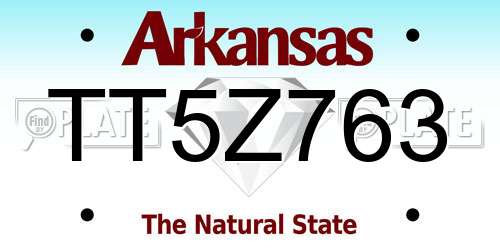 TT5Z763 Arkansas License Plate
