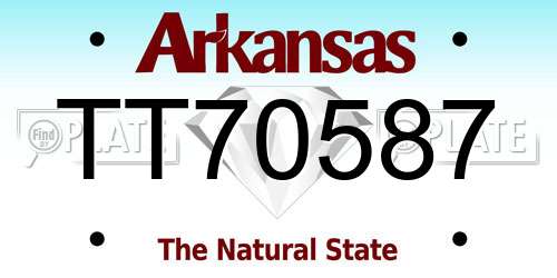 TT70587 Arkansas License Plate