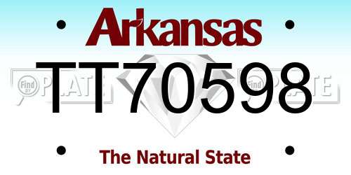 TT70598 Arkansas License Plate