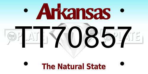 TT70857 Arkansas License Plate