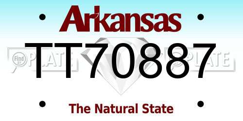 TT70887 Arkansas License Plate