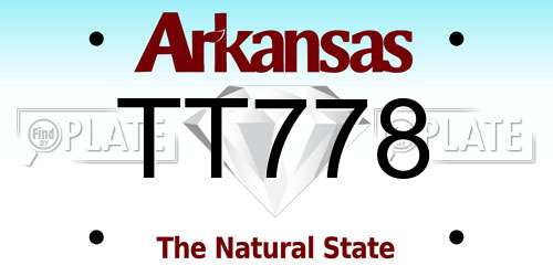 TT778 Arkansas License Plate