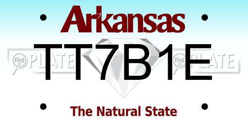 TT7B1E Arkansas License Plate
