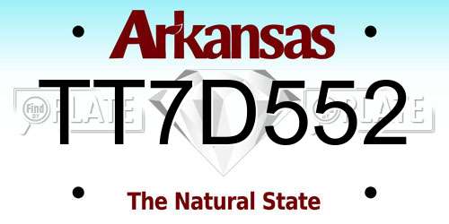 TT7D552 Arkansas License Plate