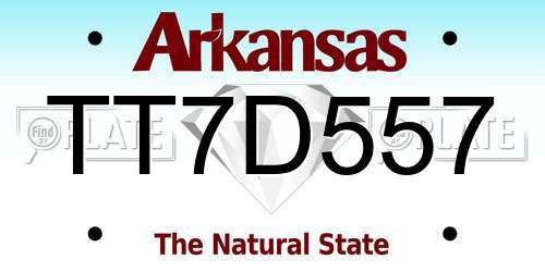 TT7D557 Arkansas License Plate