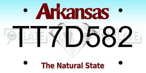 TT7D582 Arkansas License Plate