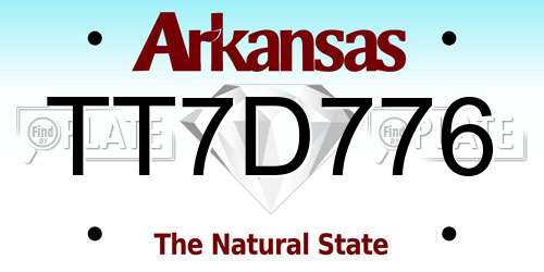 TT7D776 Arkansas License Plate