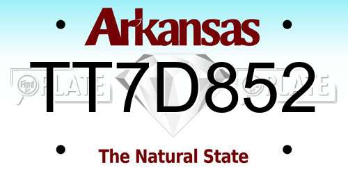 TT7D852 Arkansas License Plate