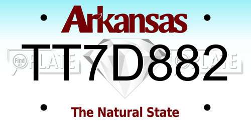 TT7D882 Arkansas License Plate