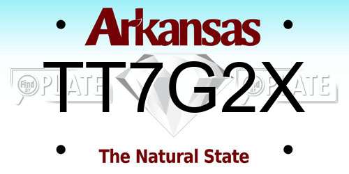TT7G2X Arkansas License Plate
